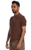 Resim Kahverengi Kısa Kol Polo Yaka T-Shirt