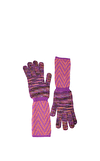 Resim Çok Renkli Yün Karışımlı Çizgili Eldiven
