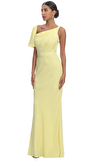 Resim Sarı Asimetrik Kol Maksi Gece Elbisesi