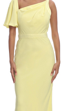 Resim Sarı Asimetrik Kol Maksi Gece Elbisesi
