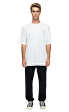 Resim Beyaz Kısa Kollu Bisiklet Yaka Pamuk Erkek T-Shirt