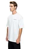 Resim Beyaz Kısa Kollu Bisiklet Yaka Pamuk Erkek T-Shirt