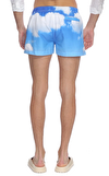 Resim Mavi Bulut Desenli Lastik Bel Şort Mayo