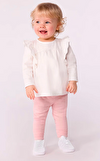 Resim Uzun Kollu Düz Pamuklu Bebek Bluz