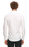 Resim Beyaz Logo Baskılı Uzun Kol Pamuk Gömlek
