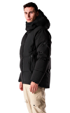 Resim Siyah Regular Fit Kaz Tüyü Kapüşonlu Mont