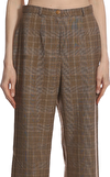 Resim Kahverengi Ekose Desenli Geniş Paça Pantolon