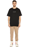 Resim Siyah Marka Logolu Kısa Kollu Bisiklet Yaka Pamuk Erkek T-Shirt