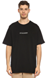 Resim Siyah Marka Logolu Kısa Kollu Bisiklet Yaka Pamuk Erkek T-Shirt