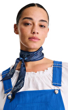Resim Lacivert İpek French Bandana