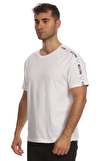 Resim Beyaz Kısa Kollu Yuvarlak Yaka Pamuk Erkek T-Shirt