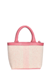 Resim Pembe Yazı Detaylı Pamuk Omuz Askılı El Çantası