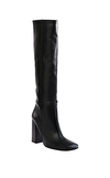 Resim Siyah Deri Yüksek Topuklu Kadın Çizme