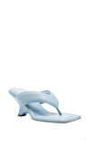 Resim Buz Mavisi Deri Topuklu Parmak Arası Kadın Terlik