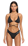 Resim Siyah Marka Logolu Askılı Bikini Üstü