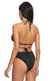 Resim Siyah Marka Logolu Askılı Bikini Üstü