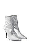 Resim Gümüş Sivri Burun Topuklu Bot