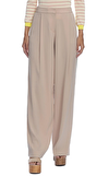 Resim Bej Geniş Paça Pantolon
