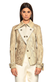 Resim Çok Renkli Yılan Derisi Desenli Uzun Kol Piton Derisi Ceket