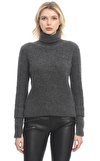 Resim Antrasit Örgü Uzun Kol Balıkçı Yaka Kaşmir Karışımlı Triko