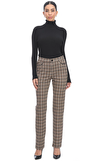 Resim Çok Renkli Ekose Geniş Paça Pantolon