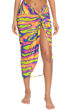 Resim Çok Renkli Karışık Desenli Normal Bel Midi Pareo Etek