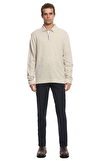 Resim Bej Uzun Kol Gömlek Yaka Erkek T-Shirt