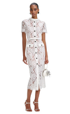 Resim Beyaz Dantelli Kısa Kollu Dik Yaka Midi Boy Elbise