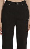 Resim Siyah İspanyol Paça Pamuk Pantolon