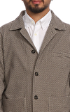 Resim Kahverengi Karma Uzun Kollu Pamuklu Ceket