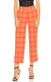 Resim Turuncu Kare Desenli Yünlü Pantolon