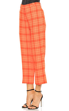 Resim Turuncu Kare Desenli Yünlü Pantolon