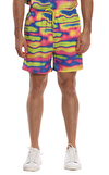 Resim Çok Renkli Isı Haritası Desenli Erkek Deniz Şortu