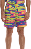 Resim Çok Renkli Isı Haritası Desenli Erkek Deniz Şortu