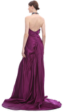 Resim Mor Straplez Yaka Maksi Gece Elbisesi