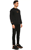 Resim Siyah Baskılı Uzun Kol Erkek Sweatshirt