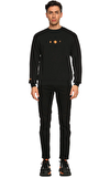 Resim Siyah Baskılı Uzun Kol Erkek Sweatshirt