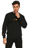 Resim Siyah Baskılı Uzun Kol Erkek Sweatshirt
