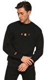 Resim Siyah Baskılı Uzun Kol Erkek Sweatshirt