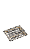Resim Missoni Zig Zag Siyah Gold Dekoratif Tabak