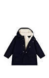 Resim Kapüşonlu Lacivert Parka