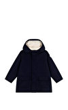Resim Kapüşonlu Lacivert Parka