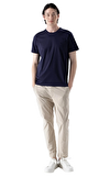 Resim Lacivert Kısa Kollu Yuvarlak Yaka Pamuk Erkek T-Shirt