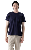 Resim Lacivert Kısa Kollu Yuvarlak Yaka Pamuk Erkek T-Shirt