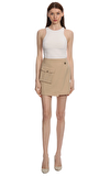 Resim Bej Cep Detaylı Normal Bel Mini Etek