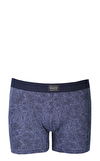 Resim Mavi Karışık Desenli Normal Bel Pamuk Boxer