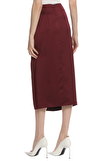 Resim Bordo Normal Bel Midi Etek