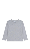 Resim Uzun Kollu Pamuklu Gri Çocuk Tişörtü