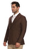 Resim Kahverengi Uzun Kollu Blazer