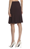 Resim Kahverengi Pile Detaylı Etek